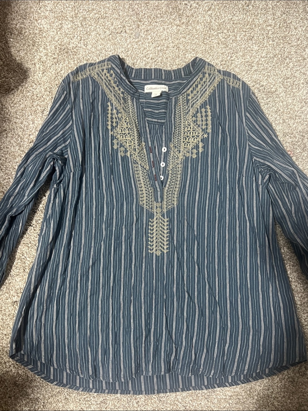 Coldwater Creek Embroidered Tunic Size Petite Medium
